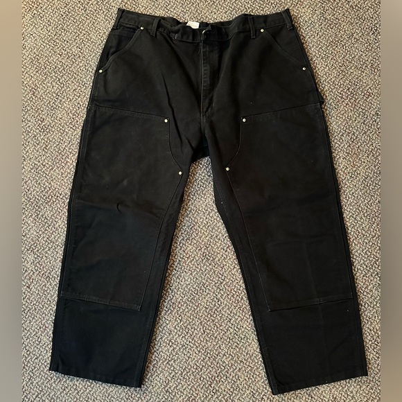 Carhartt Double Knee Pants LOOSE FIT Black Men’s Size 42x30 - Picture 1 of 7